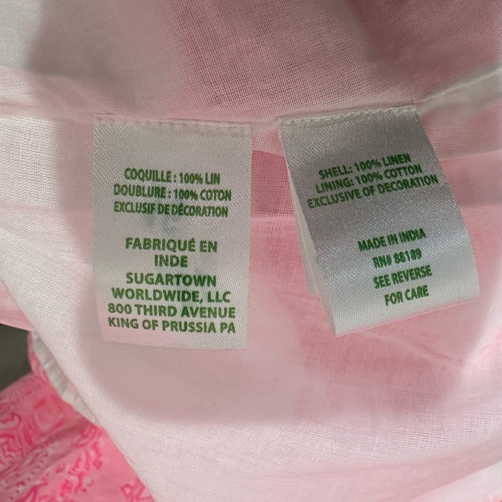 NWT Lilly Pulitzer Pink and White tropical Rozalie Linen Maxi Dress size 12 🌸💕🦩 - Picture 2 of 10